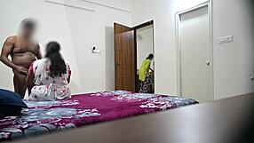 Blowjob And Hardcore Fucking With Wife While Maid Cleaning Room