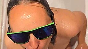 hot wife's steamy bath blowjob and handjob with fiery nails