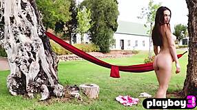 Petite big tits teen Gloria Sol shows amazing rounded natural body outdoors