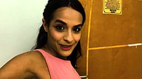 Latina trainer takes big black cock and orgasms in sheer outfit