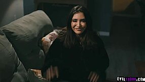 Sexy Bestfriends Jane Wilde And Natalie Knight Notice Nathan Bronson Stalking Them And Share His Huge Cock In A Threesome