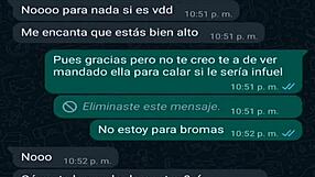 My friend in mini shorts heats up on whatsapp chat