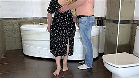 Mature stepmom lets me touch her big tits, then stepson fucks her ass!