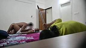 Blowjob And Hardcore Fucking With Wife While Maid Cleaning Room