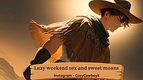 tender moaning with muscular lover