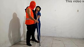 The dirty hospital nurse flirts with the janitor and gives him a sloppy blowjob in this real porn scene.