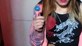 Bonneyuwu Sucks on Three Lollipops with Lipstick Fetish Play