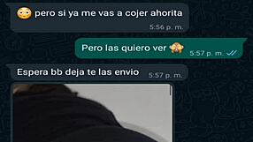 My friend in mini shorts heats up on whatsapp chat