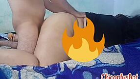 Thick latina stepmom gets doggystyle fuck while masturbating