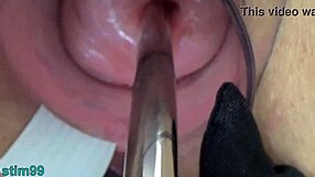 Mature milf explores cervix with endoscope camera