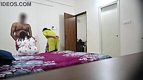 Blowjob And Hardcore Fucking With Wife While Maid Cleaning Room