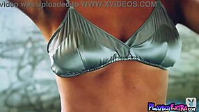 mischievous blonde diva hunter mccloud strips sexy satin lingerie