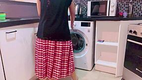 Pov wetpinay in school uniform washing after filming videos