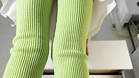 Brunette coed flashes panties in bathroom