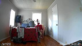 Hidden Camera - Step Mom Comes Home From Shopping Tries On New Clothes And Masturbates