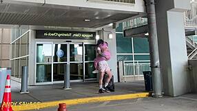 happy latina deepthroats white boyfriend for massive facial load