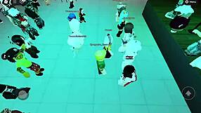 Dançando cm as novinhas safadas no salão de festa do Roblox