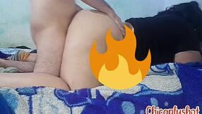 Thick latina stepmom gets doggystyle fuck while masturbating