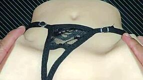 anal sex with candy in black thong gets all my cum in her ass