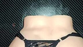 anal sex with candy in black thong gets all my cum in her ass