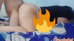 Thick latina stepmom gets doggystyle fuck while masturbating