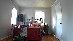 Hidden Camera - Step Mom Comes Home From Shopping Tries On New Clothes And Masturbates