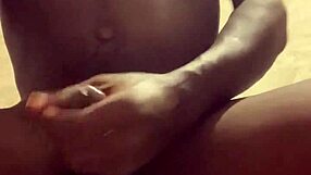 hard black man eases off stress with a quick session