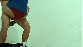 Cleaning Employee Seduced by Nurse for Passionate Standing Fuck in Office Hallways