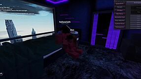 Two hot demons engage in passionate sex in the bedroom.