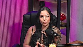 Guided Handjob with Hot Brunette in Lingerie