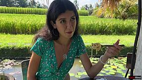 I sneak a public cumshot on my face while eating pasta in the cafe.