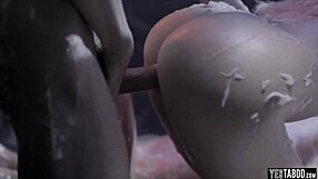 The couple felt overwhelmed as aliens bent them over for rough galactic sex.