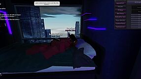 Two hot demons engage in passionate sex in the bedroom.