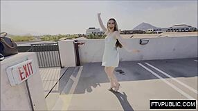 girl does anal solo in public