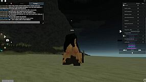 In ROBLOX, She RIDES BIG BLACK COCK Roughly