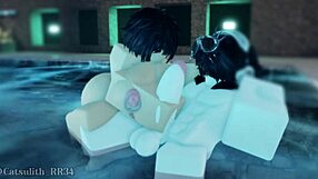 shy girl in pool turns rough with follower