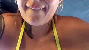 Training at Gym with Wet Pussy Exposed!