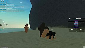 In ROBLOX, She RIDES BIG BLACK COCK Roughly