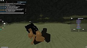 In ROBLOX, She RIDES BIG BLACK COCK Roughly