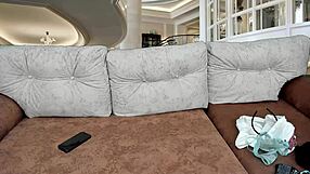 Stepsister sucks dildo and shows naked outdoors