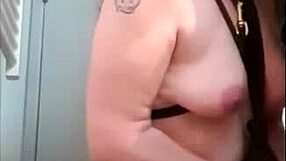 Amateur bondage session with ordered actions and homemade elements