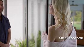 Blonde wife begs for pregnancy through cheating taboo fucking with shaved pussy and cum