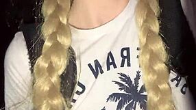 i touch my pink pussy and natural tits in the jungle