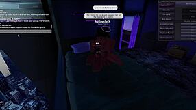 Two hot demons engage in passionate sex in the bedroom.