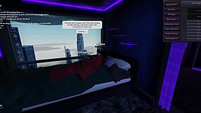 Two hot demons engage in passionate sex in the bedroom.