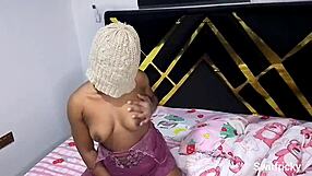 Fucking horny pot with cucumber in solo masturbation