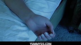 Yummysis - Cute Teen Step Sister April Aniston And Her Step Brother Play Games Then Fuck In The Middle Of The Night POV