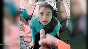 Young Colombian Farm Woman Milks Cock