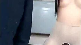 Female streamer seduces two old friends for anal threesome in stockings