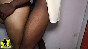 black ninja rocks neighbor hard in bathroom and cums